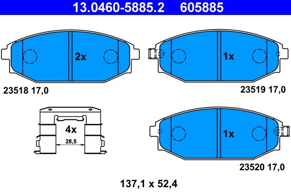 Гальмівні колодки дискові ATE 13046058852 - zapix