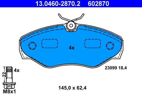 Гальмівні колодки дискові ATE 13046028702 - zapix