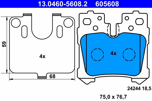 Гальмівні колодки дискові ATE 13046056082 - zapix
