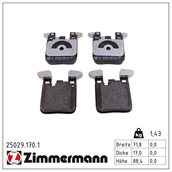 Гальмівні колодки дискові ZIMMERMANN 250291701 - zapix