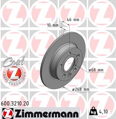 Гальмівний диск ZIMMERMANN 600321020 - zapix
