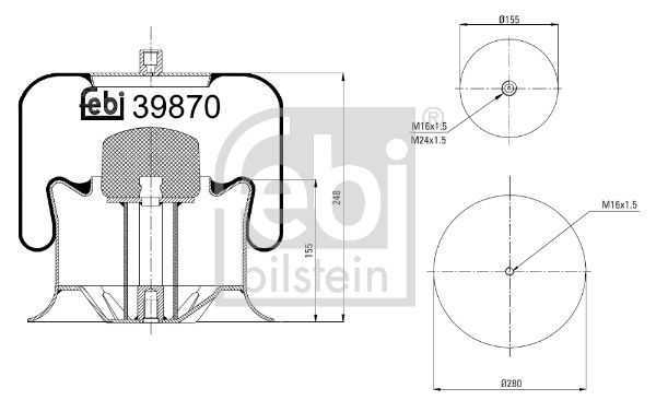 Пневматична підвіска FEBI BILSTEIN 39870 - zapix