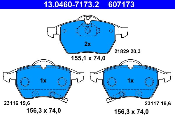 Гальмівні колодки дискові ATE 13046071732 - zapix