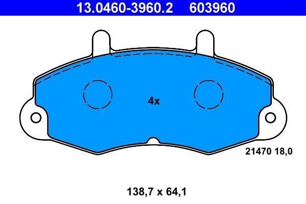 Гальмівні колодки дискові ATE 13046039602 - zapix