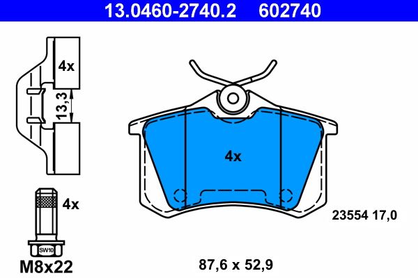 Гальмівні колодки дискові ATE 13046027402 - zapix