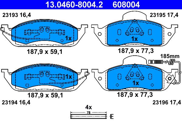 Гальмівні колодки дискові ATE 13046080042 - zapix