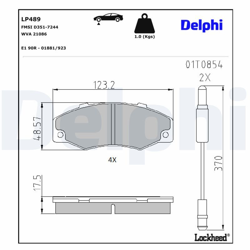 Гальмівні колодки дискові DELPHI LP489 - zapix