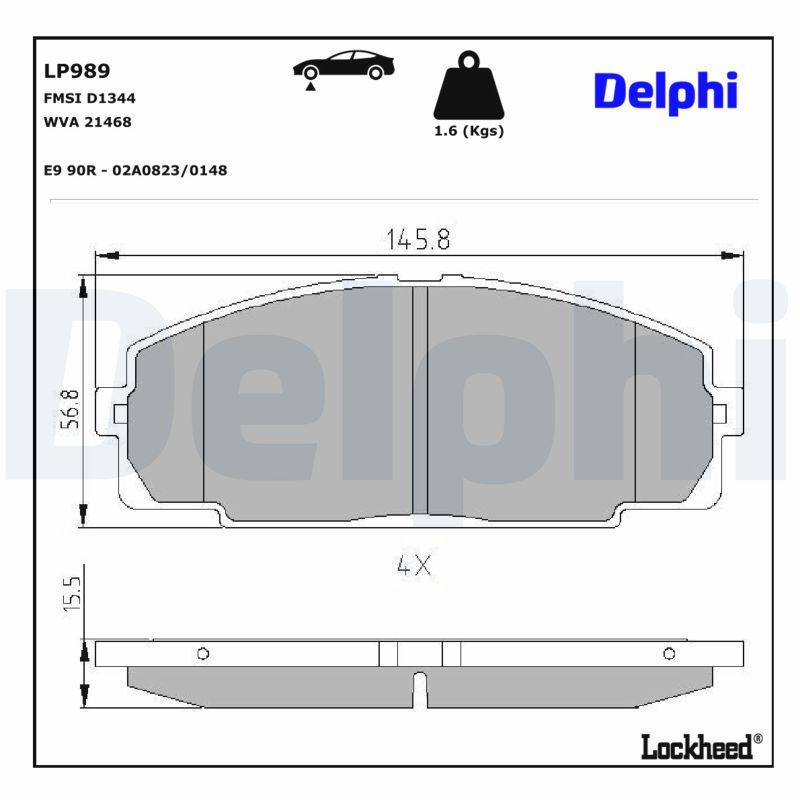 Гальмівні колодки дискові DELPHI LP989 - zapix