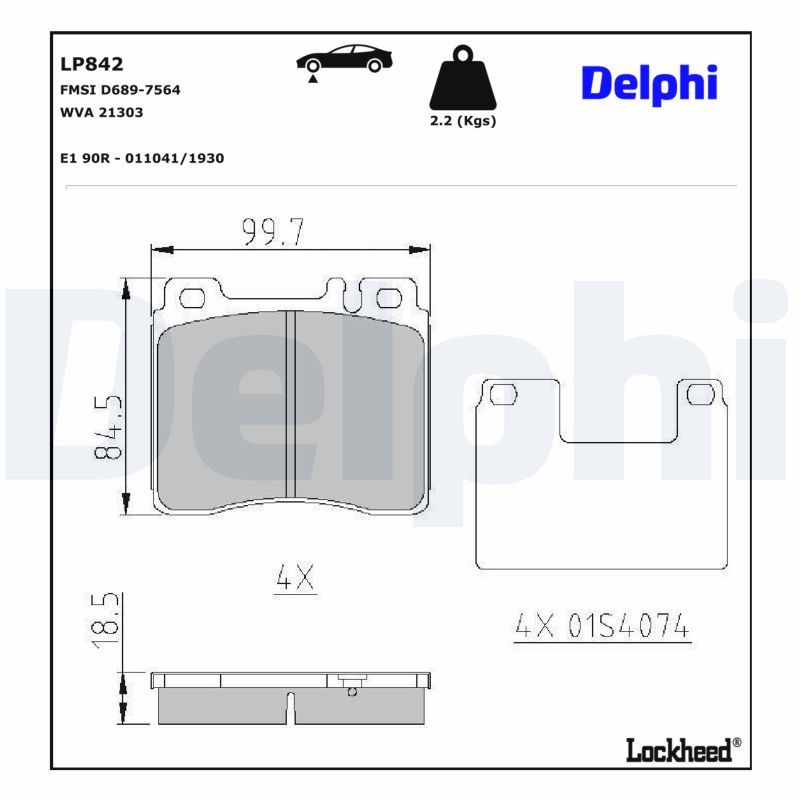 Гальмівні колодки дискові DELPHI LP842 - zapix