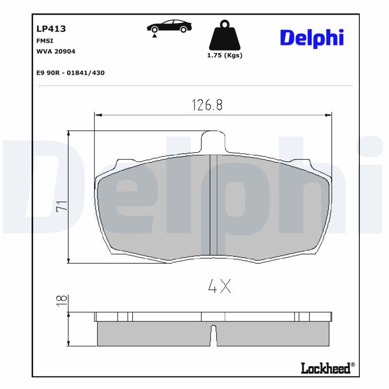 Гальмівні колодки дискові DELPHI LP413 - zapix