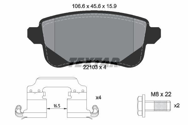 Гальмівні колодки дискові TEXTAR 2210301 - zapix