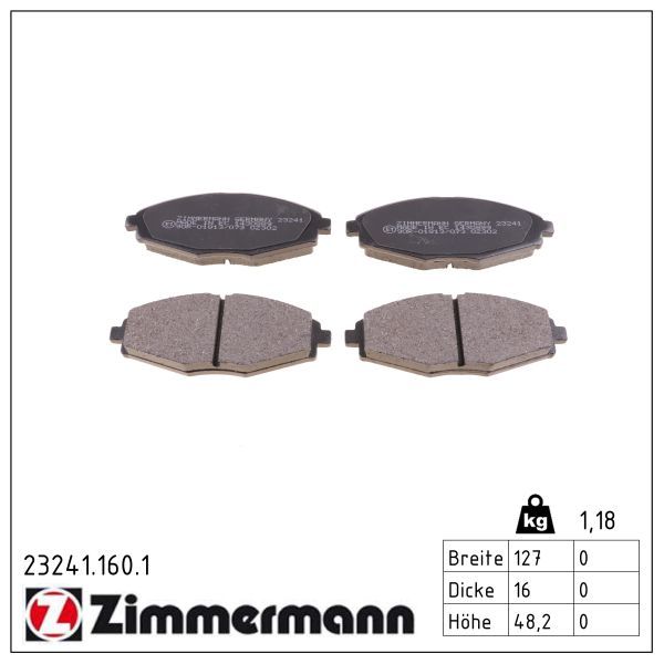 Гальмівні колодки дискові ZIMMERMANN 232411601 - zapix