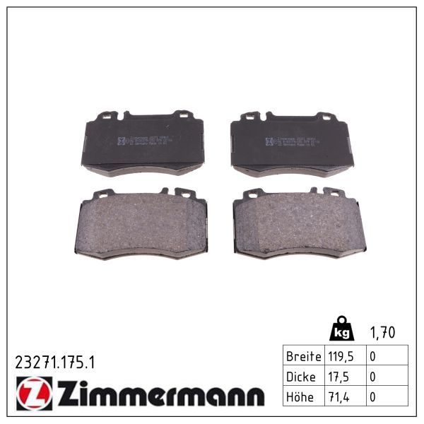 Гальмівні колодки дискові ZIMMERMANN 232711751 - zapix