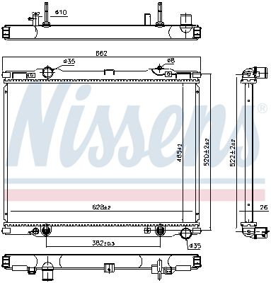 Радіатор охолодження двигуна NISSENS 66773 - zapix