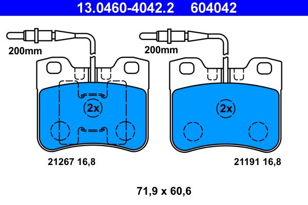 Гальмівні колодки дискові ATE 13046040422 - zapix