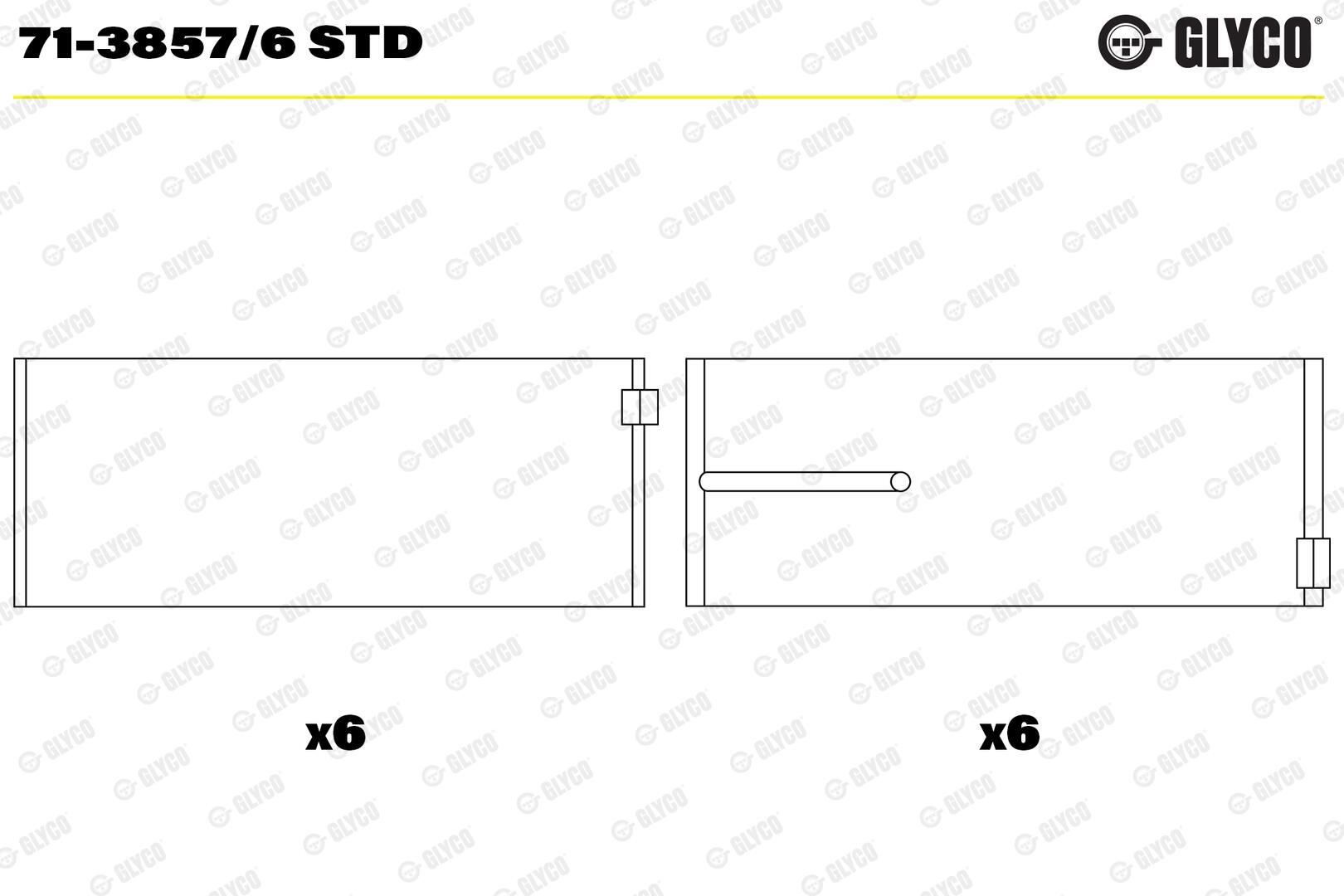 Вкладиші шатунні GLYCO 7138576STD - zapix