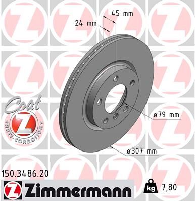 Гальмівний диск ZIMMERMANN 150348620 - zapix