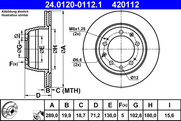 Гальмівний диск ATE 24012001121 - zapix