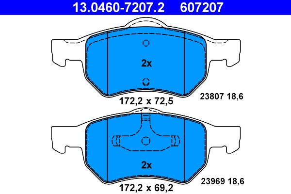 Гальмівні колодки дискові ATE 13046072072 - zapix