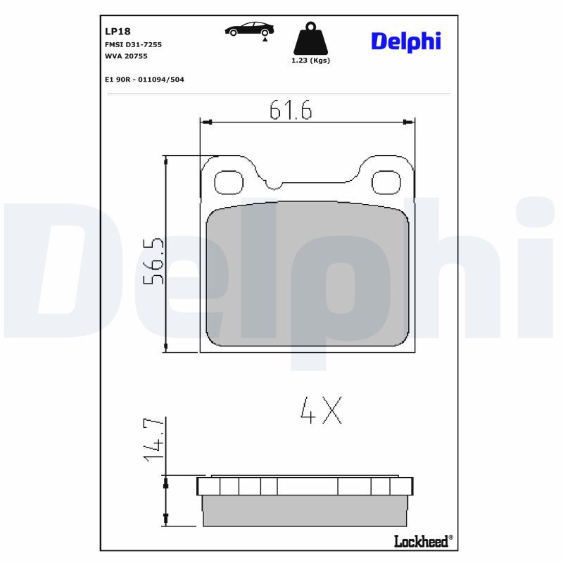 Гальмівні колодки дискові DELPHI LP18 - zapix
