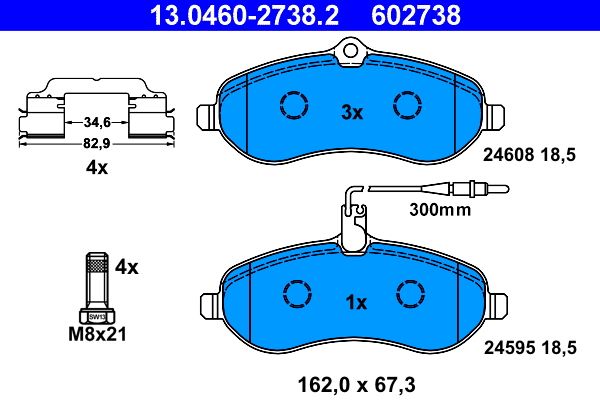 Гальмівні колодки дискові ATE 13046027382 - zapix