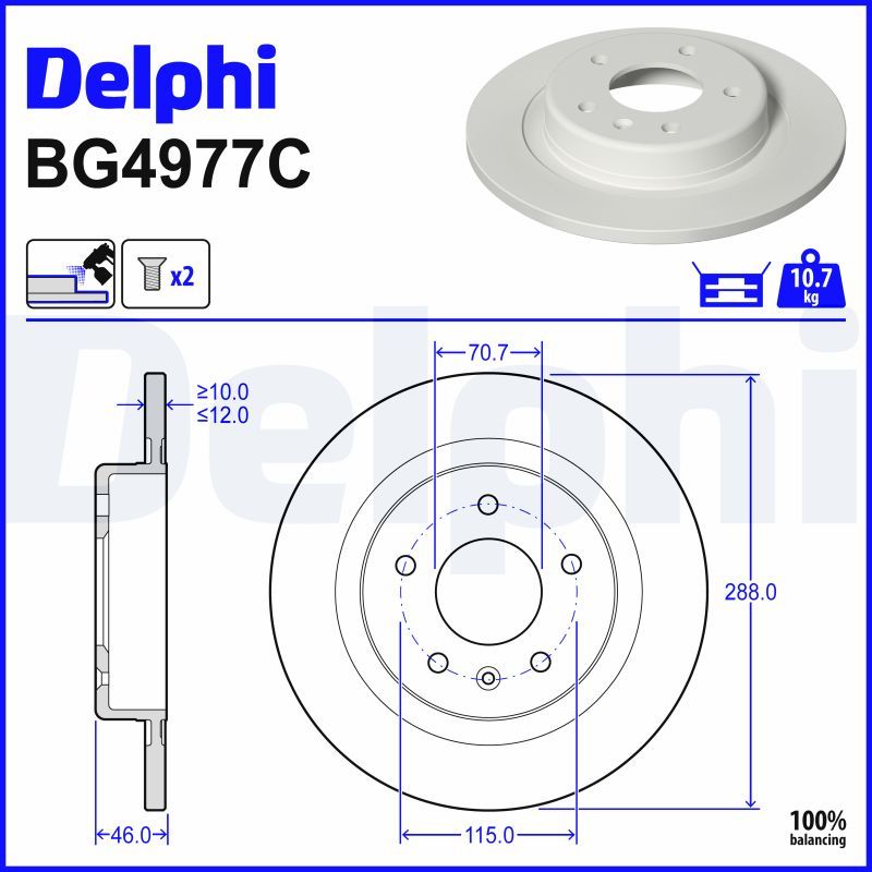 Гальмівний диск DELPHI BG4977C