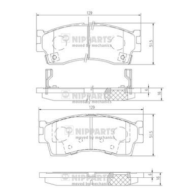 Гальмівні колодки дискові NIPPARTS J3600308 - zapix