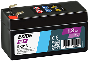1.2Аh (-/+) 18 (EN) EK013 EXIDE AGM 97x43x58 - zapix