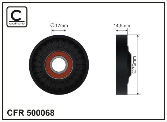 Ролик натяжний ременя приводного CAFFARO 500068 - zapix