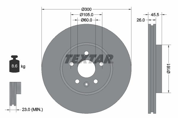 Гальмівний диск TEXTAR 92243303 - zapix