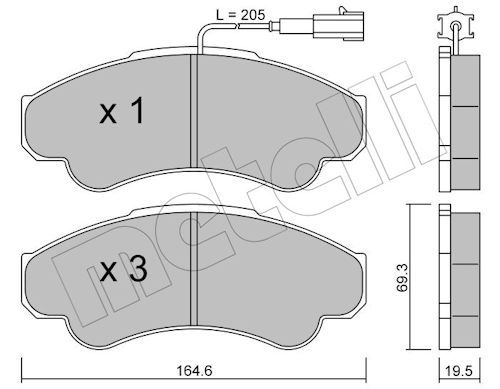 Гальмівні колодки дискові METELLI 2203260 - zapix