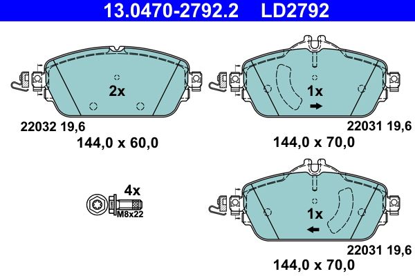 Гальмівні колодки дискові ATE 13047027922 - zapix