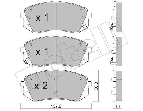 Гальмівні колодки дискові METELLI 2207831 - zapix