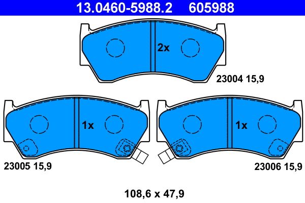 Гальмівні колодки дискові ATE 13046059882 - zapix