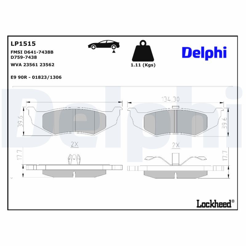 Гальмівні колодки дискові DELPHI LP1515 - zapix