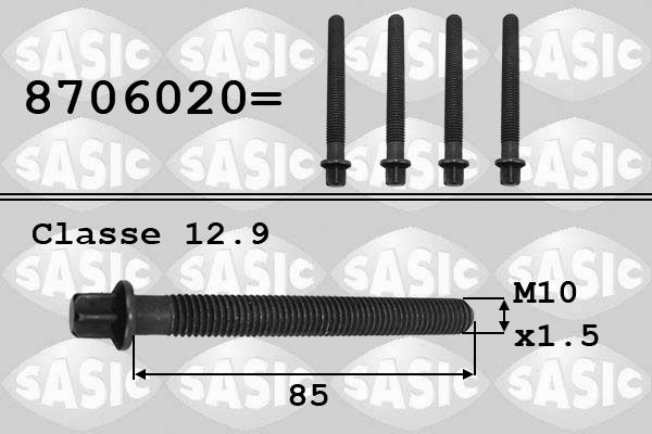 Болт шківа колінвалу SASIC 8706020 - zapix