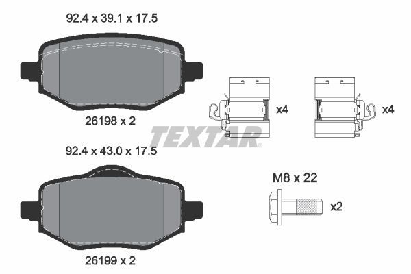 Гальмівні колодки дискові TEXTAR 2619801 - zapix