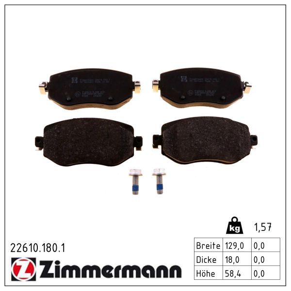 Гальмівні колодки дискові ZIMMERMANN 226101801 - zapix
