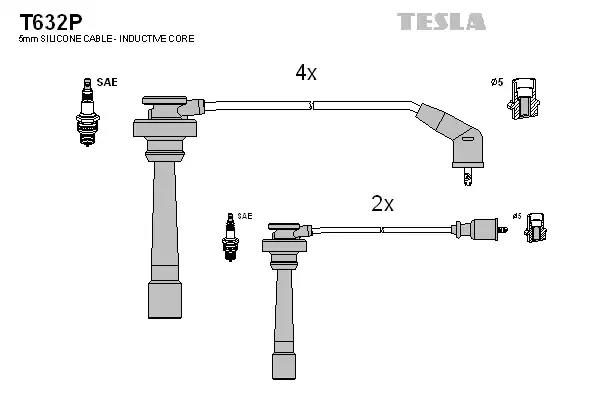 Комплект кабелiв запалювання TESLA T632P - zapix