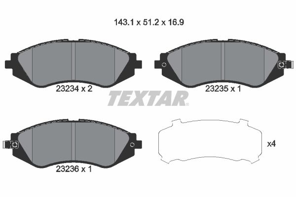 Гальмівні колодки дискові TEXTAR 2323401 - zapix