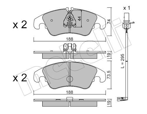 Гальмівні колодки дискові METELLI 2207750K - zapix