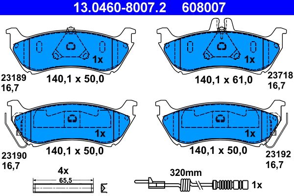 Гальмівні колодки дискові ATE 13046080072 - zapix