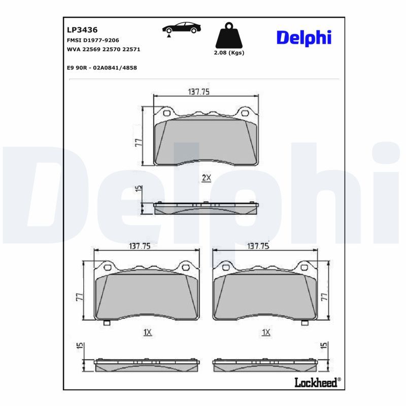 Гальмівні колодки дискові DELPHI LP3436 - zapix