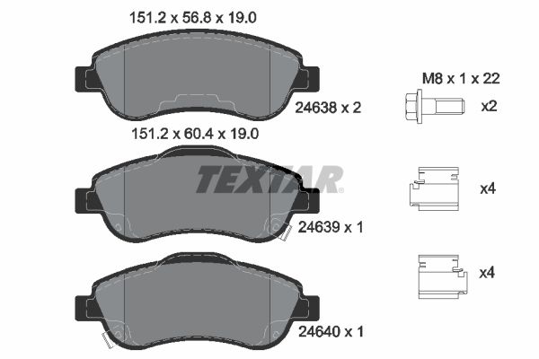 Гальмівні колодки дискові TEXTAR 2463801 - zapix