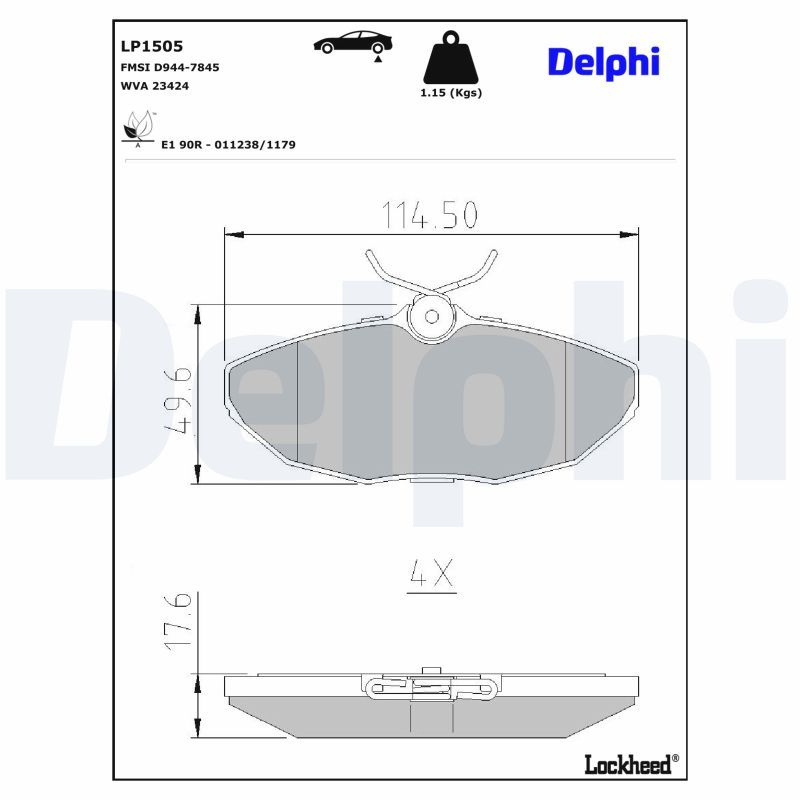 Гальмівні колодки дискові DELPHI LP1505 - zapix