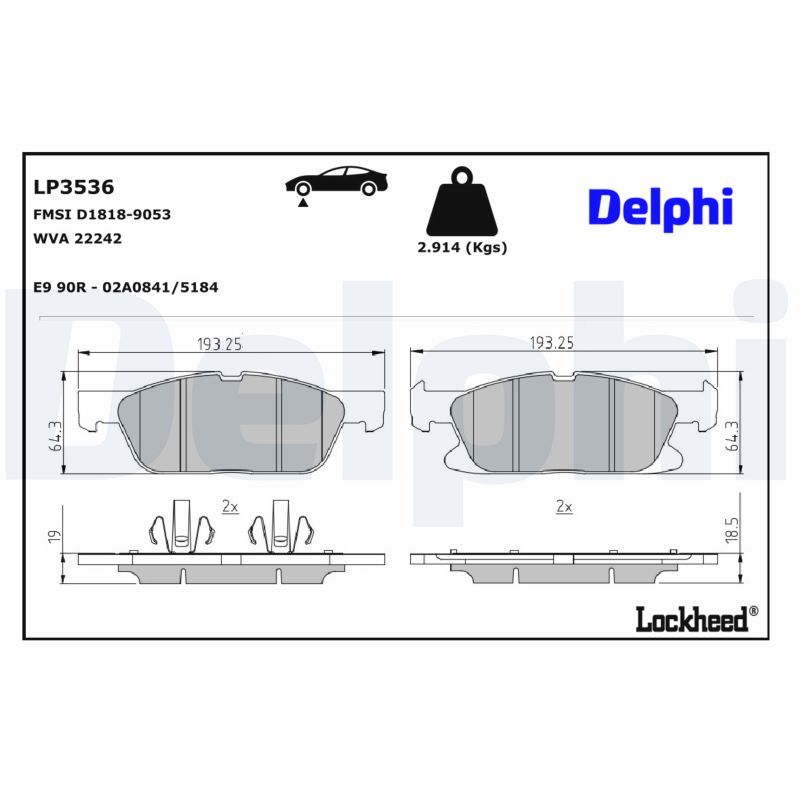 Гальмівні колодки дискові DELPHI LP3536 - zapix