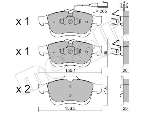 Гальмівні колодки дискові METELLI 2208240 - zapix