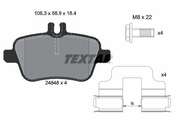 Гальмівні колодки дискові TEXTAR 2484803