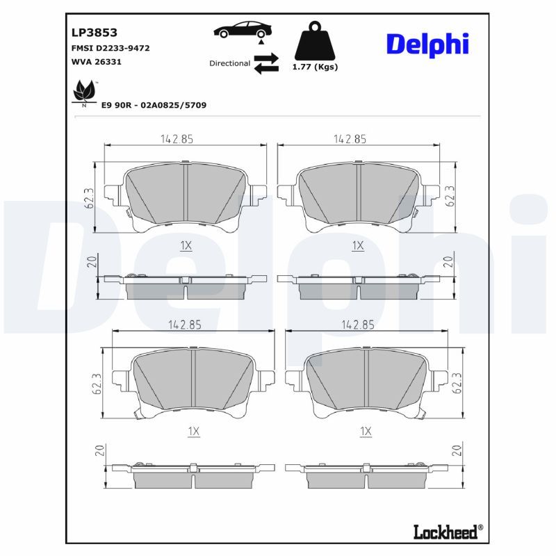 Гальмівні колодки дискові DELPHI LP3853 - zapix