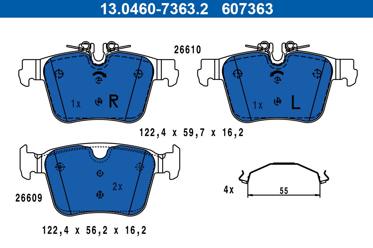 Гальмівні колодки дискові ATE 13046073632 - zapix